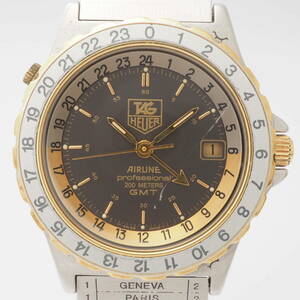 タグ・ホイヤー エアライン プロフェッショナル 895.313 4.86 TAG HEUER AIRLINE GMT デイト クォーツ コンビ グレー[1191.001/7366W20-AE1