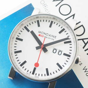 モンディーン MONDAINE 30303 RAILWAYS WATCH デイト SS クォーツ 白文字盤 スイス国鉄公認 メンズ腕時計 フェイス+元箱[Pa1472-ZG1の画像1