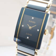 4P ラドー ジュビリー Ref,153.0283.3 N Cal,976.001 RADO jubile クォーツ ネイビー×ゴールド レディース 女性 腕時計+元箱[01761266-ZH7_画像1