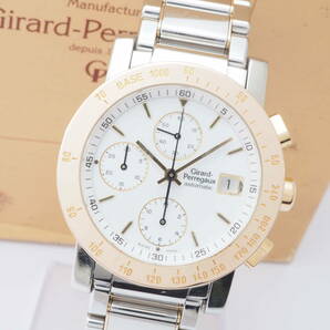 ジラール・ペルゴ クロノグラフ GP7000 8000-464 Girard-Perregaux 自動巻 デイト コンビ 白文字盤 メンズ 男性 腕時計[BP-5650-ZA3の画像1