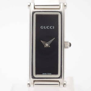 グッチ レクタンギュラー 1500L Cal,280.002 GUCCI クォーツ ブラック 黒文字盤 バングルウォッチ レディース 女性 腕時計[1001747-AH8