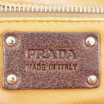 プラダ PRADA MILANO WASHED BAG TRIA ウォッシュドレザー(牛革) ブラウン ハンド ショルダーバッグ+カード[117/BR2804-YB5_画像8