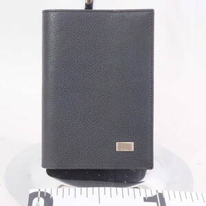 ダンヒル dunhill レザー ブラック パスケース 手帳カバー+元箱,カード[OE7300A-YF5