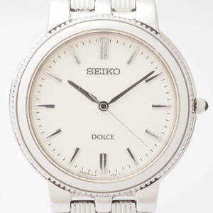 セイコー ドルチェ 8J41-0A20 R2 SEIKO DOLCE SS クォーツ ホワイト 白文字盤 メンズ 男性 腕時計[170032-AV8