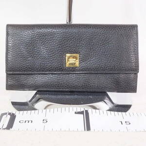 セリーヌ CELINE PARIS レザー ブラック ゴールド金具 カード入れ 札入れ 小銭入れ 二つ折り 長財布[M13-YH8