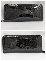 THR-462　LOUIS VUITTON　ルイヴィトン　ヴェルニ　ノワール　ポルトフォイユ　クレマンス　M90920　財布　ロングウォレット_画像2