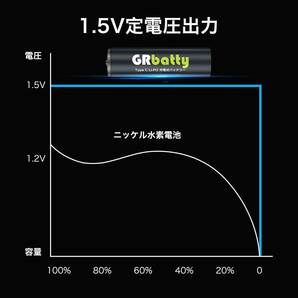 USB単3形リチウム電池*4 GRbatty 単3形 リチウム電池 USB直接充電 単三電池（3400mWh*4）セット 1.5Vの画像2