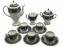 美品 Wedgwood ウェッジウッド フロレンティーン ミルクポットセット 5客 食器 ターコイズ コーヒーカップ＆ソーサー ブランド ポット_画像1