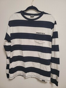 used schott ボーダーロンT L ショット Tシャツ アメカジ 古着 バイカー プリズナー ミリタリー