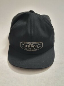 used H.W.DOG&CO. ロゴキャップ 黒 紙タグ HWDOG アメカジ ベースボールキャップ ワークキャップ トラッカーキャップ