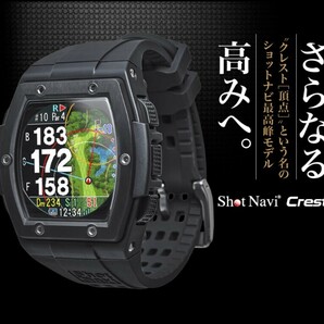 1円スタート！ショットナビ クレスト ブラック 保証期間あり ゴルフGPS Crest Shot Navi 腕時計 黒  GOLFWatchの画像1