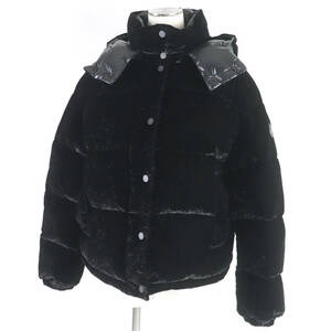 極美品□MONCLER モンクレール 21-22AW DAOS ロゴワッペン付き ラメ入り ベルベッド ダウンジャケット ブラック 1 ガーメント付き 正規品