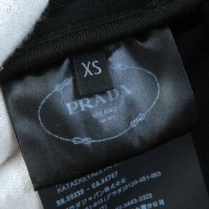 美品△PRADA プラダ 20SS 138552 トライアングルロゴポーチ付き テクニカルコットン ジップアップ パーカー ブラック XS 伊製 正規品の画像9