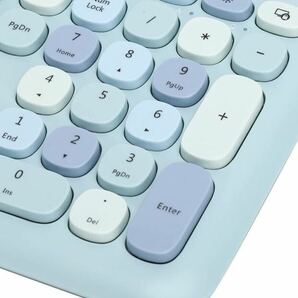 キーボードとマウス 人間工学に基づいた洗練されたデザインのワイヤレスキーボードマウスセットPC ラップトップ タブレット用 (666 混合色)の画像5