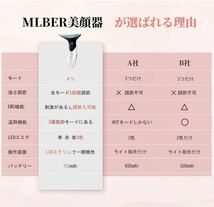 MLBER 美顔器 4つモード 3段階調節 EMS LED光 温熱 多機能 美顔ローラー 持ち運び便利 家庭用 男女兼用 日本語取扱説明書_画像3