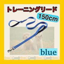 トレーニング　リード　中型犬　大型犬　引っ張り　訓練　しつけ　躾　持ち手2個　犬　散歩グッズ　散歩　愛犬　ひも　青　ブルー_画像1