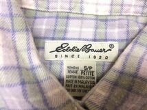 【送料無料】Eddie Bauer エディーバウアー 長袖 チェックコットン ネルシャツ レディース アメカジ S 白 緑 青_画像2