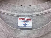 USA製 オールド アメカジ サーフ 90s 古着 SOFTEE ハワイ スーベニア お土産 ヤシの木 半袖プリントTシャツ メンズ 霜降り グレー M_画像2