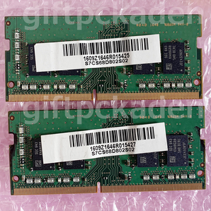 1)Samsung PC4-2400T 8GBx2(計16GB) 製造週同一 中古 送料無料 DDR4-2400 PC4-19200 so-dimmの画像2