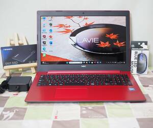  beautiful goods / super speed / new goods SSD installing /2018 year of model / no. 8 generation dual core / car m red / newest Windows11 23H2/ office 2021//LAVIE NS150/K