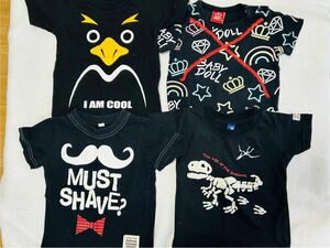 80cm Tシャツ　3枚セット　まとめ売り　 半袖Tシャツ 子供服 キッズ トップス　ペンギン　恐竜　ヒゲ