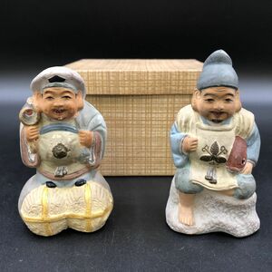 旧家引取品　古い 恵比寿様 大黒様　2体セット 【J310-135#60】