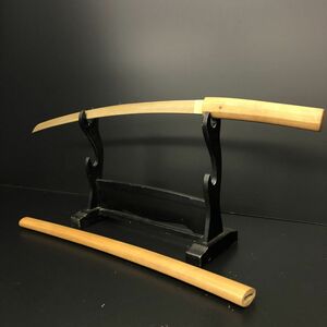  иммитация меча меч бамбук свет общая длина 91.5cm упаковочный пакет имеется белый ножны [403-025#140]