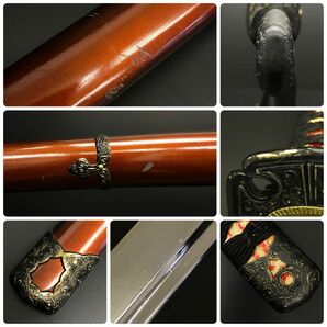 模造刀 刀 樋入り 全長104cm 刀装具 拵え 【402-017#140】の画像5