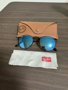 送料無料☆美品☆ RAY-BAN レイバン RB3447 50ロ21 145 3N ROUND METAL 002/40 ケース付き