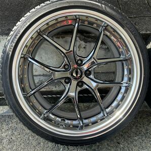 AIMGAIN GTM21インチ F9.5J+40 R10.0J+35 5/120 綺麗、一本修正有、タイヤはおまけ レクサス LS エイムゲインの画像4