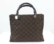  1円都 GUCCI　グッチ　バンブー　GGナイロン　ハンドバッグ　トートバッグ　002.1010　23-7915 （残り21文字）_画像1