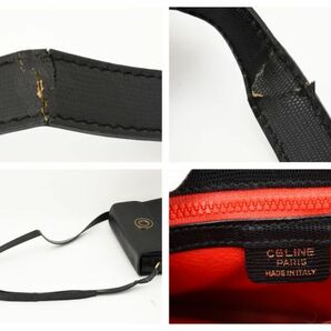 1円 CELINE 訳あり 美品 ヴィンテージ セリーヌ リザード型押し レザー ショルダーバッグ 斜めかけ サークルロゴ クラシックボックス 1043の画像9