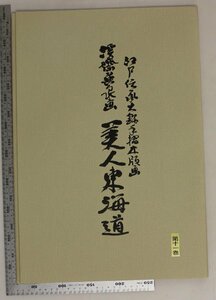 木版画『江戸伝承大錦手摺木版画 渓斎英泉画 美人東海道 復刻 第十一巻 2枚入』高橋誠一郎 監修 遺珠刊行会 補足:鞠子驛/岡部宿大判錦絵