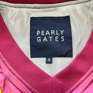 未使用級 希少XL位 パーリーゲイツ PEARLY GATES ツインスニード インナー付 ブルゾン ジャケット 2枚組 サイズ5 ボルドー ゴルフウェアの画像9