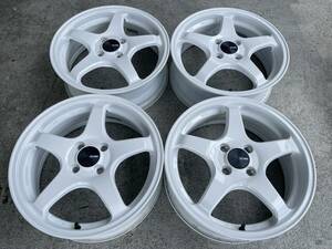 ｋ3◆美品◆16インチエンケイPF05ホワイト◆4本SET◆16×5.5J+45　100/4◆タントムーブコペンスペーシアアルトNBOX