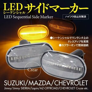 【即決】LEDシーケンシャルサイドマーカー ハイフラ防止 クリア【アルトラパン HE21S※4型以降】