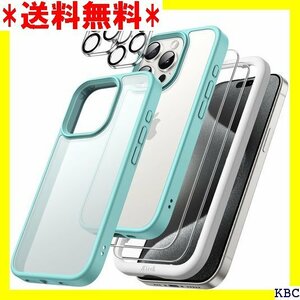 JEDirect 5 in 1 iPhone 15 P き 5枚セット 半透明背面 耐衝撃スマホカバー 明るい青 65