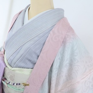 【ゆめsaku】新品 正絹 紋紗 着物“優雅な騒めきを引き連れた春の虹☆”ロング丈夏羽織 G-74の画像6