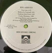 Soul funk Afro raregroove record ソウル　ファンク　アフロ　レアグルーブ　レコード　Rim Kwaku Obeng / Rim Arrives 1980_画像3