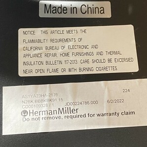 Herman Miller ハーマンミラー セイルチェア オフィスチェア BLACK 事務椅子 PC作業 デスクチェア ※キズ、染みアリ 42823Mの画像10