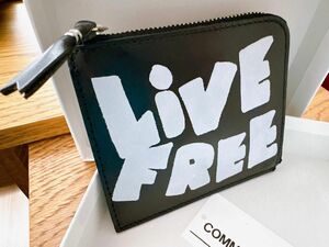 コムデギャルソン　L字ジップ財布　ペイント　COMME des GARONS コインケース、小銭入れ　LIVE FREE