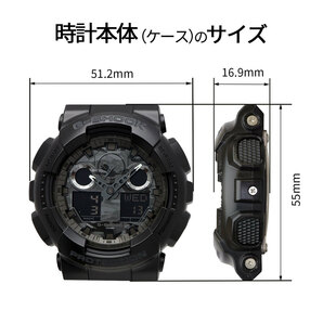 腕時計 CASIO カシオ G-SHOCK 海外モデル カモフラージュ 迷彩 アナログ デジタル メンズ GA-100CF-1Aの画像6