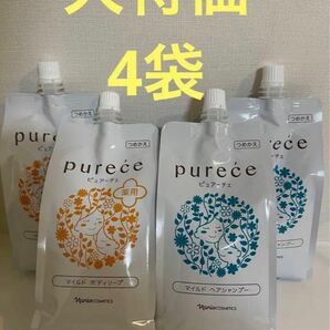 新入荷！！ナリス　ピュアーチェ　マイルド　シャンプー　詰め替え　450ml ×2袋ボディソープ　詰め替え　450ml×2袋