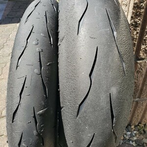 ブリヂストン BS BRIDGESTONE BATTLAX RACING ST600 R11 120/600R17 180/640R17 バトラックス 前後セット 中古　①