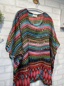  hand made! Sara . thin. Boyle!pala dice wave pattern! easy comfort .. stylish tops 