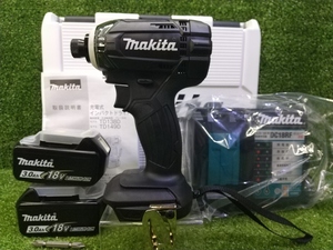 未使用 makita マキタ 18V 充電式 インパクトドライバ 3.0Ahバッテリー×2個 充電器 ケース付 ブラック TD149DRFXB