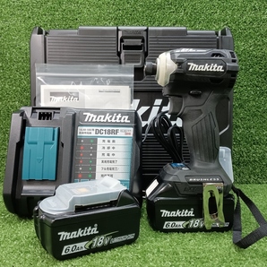 中古 美品 makita マキタ 18V 充電式インパクトドライバ 6.0Ah バッテリ2個 充電器 付 TD171DRGXB (黒)の画像1