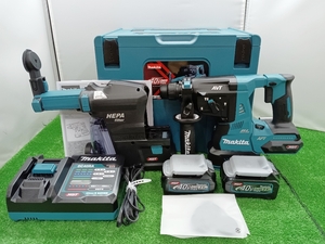 未使用品 makita マキタ 28mm 40V 充電式ハンマドリル 集塵システム バッテリー×2個 充電器 付 SDSプラスシャンク HR001GRDXV ①