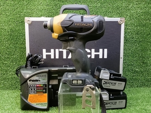 中古 HITACHI 日立工機 14.4V コードレスインパクトドライバ 3.0Ah バッテリー 2個 充電器 付 WH14DBL