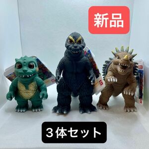 【新品未使用】 怪獣人形劇 ゴジばん ゴジラくん リトル アンギラス 3点セット ソフビ 